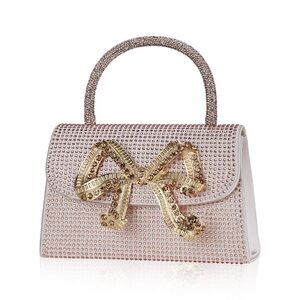 Sparkling Rhinestone Evening Clutch - Luxury Cocktail Bag (Gold)